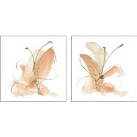 Framed 'Butterfly Flower 2 Piece Art Print Set' border=