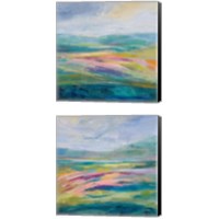 Framed 'Flower Hill 2 Piece Canvas Print Set' border=