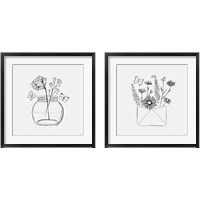 Framed 'Among Wildflowers 2 Piece Framed Art Print Set' border=