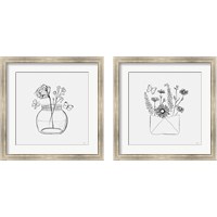 Framed 'Among Wildflowers 2 Piece Framed Art Print Set' border=