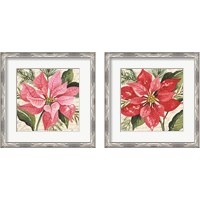 Framed Poinsettia Botanical 2 Piece Framed Art Print Set