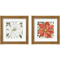 Framed 'Poinsettia 2 Piece Framed Art Print Set' border=