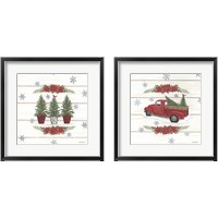Framed 'Christmas Tree 2 Piece Framed Art Print Set' border=
