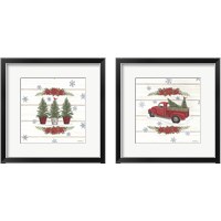 Framed 'Christmas Tree 2 Piece Framed Art Print Set' border=