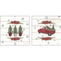 Framed 'Christmas Tree 2 Piece Art Print Set' border=