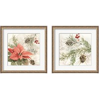 Framed Poinsettia Village 2 Piece Framed Art Print Set