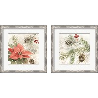 Framed Poinsettia Village 2 Piece Framed Art Print Set