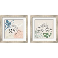 Framed 'Free As the Ocean 2 Piece Framed Art Print Set' border=