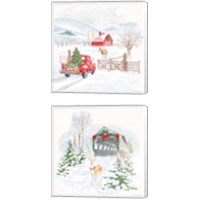 Framed 'Home For The Holidays 2 Piece Canvas Print Set' border=