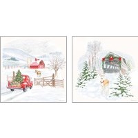 Framed 'Home For The Holidays 2 Piece Art Print Set' border=
