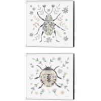 Framed 'Folk Beetle 2 Piece Canvas Print Set' border=