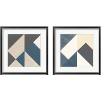 Framed 'Triangles  2 Piece Framed Art Print Set' border=