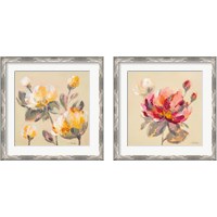 Framed 'Blooming Peony 2 Piece Framed Art Print Set' border=