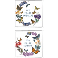 Framed Butterfly Garden 2 Piece Canvas Print Set