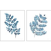 Framed 'Blue Fern 2 Piece Art Print Set' border=