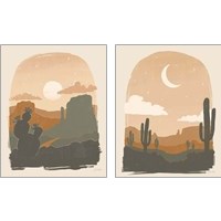 Framed Warm Desert 2 Piece Art Print Set