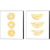 Framed 'Lemon Slices 2 Piece Canvas Print Set' border=