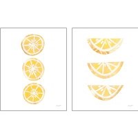 Framed 'Lemon Slices 2 Piece Art Print Set' border=