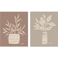 Framed 'Dreamy Boho Botanical Sketches  2 Piece Art Print Set' border=