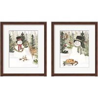 Framed 'Christmas in the Woods 2 Piece Framed Art Print Set' border=