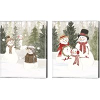 Framed 'Christmas in the Woods 2 Piece Canvas Print Set' border=