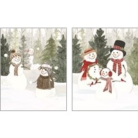 Framed 'Christmas in the Woods 2 Piece Art Print Set' border=