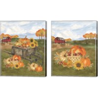 Framed 'Harvest Season 2 Piece Canvas Print Set' border=