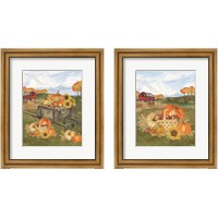 Framed 'Harvest Season 2 Piece Framed Art Print Set' border=