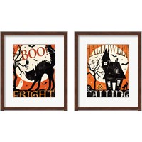 Framed 'Halloween is Calling 2 Piece Framed Art Print Set' border=