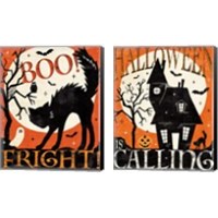 Framed 'Halloween is Calling 2 Piece Canvas Print Set' border=