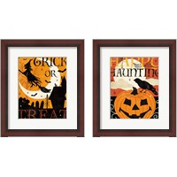 Framed 'Halloween is Calling 2 Piece Framed Art Print Set' border=