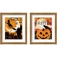 Framed 'Halloween is Calling 2 Piece Framed Art Print Set' border=