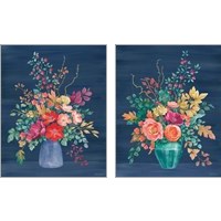 Framed 'Floral Drama 2 Piece Art Print Set' border=