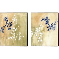 Framed 'Floral with Bluebells and Snowdrops 2 Piece Canvas Print Set' border=