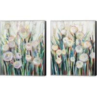 Framed Sprinkled White Flowers 2 Piece Canvas Print Set