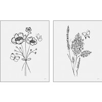 Framed 'Among Wildflowers 2 Piece Art Print Set' border=