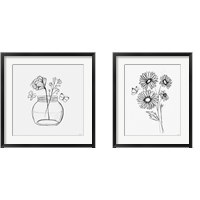 Framed 'Among Wildflowers 2 Piece Framed Art Print Set' border=