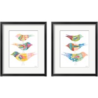 Framed 'Spring Birds 2 Piece Framed Art Print Set' border=