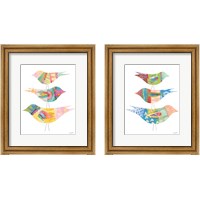 Framed 'Spring Birds 2 Piece Framed Art Print Set' border=