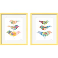 Framed 'Spring Birds 2 Piece Framed Art Print Set' border=