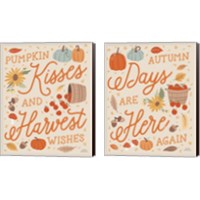 Framed 'Harvest Wishes 2 Piece Canvas Print Set' border=