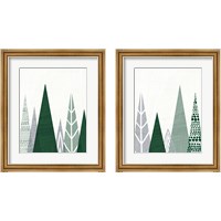 Framed 'Geometric Forest 2 Piece Framed Art Print Set' border=