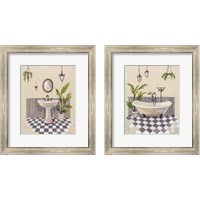 Framed Gray Cottage Bathroom 2 Piece Framed Art Print Set