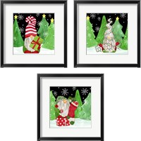 Framed 'Gnome for Christmas 3 Piece Framed Art Print Set' border=