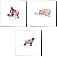 Framed All American Farmhouse on White 3 Piece Canvas Print Set