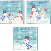 Framed 'Snow Lace 3 Piece Canvas Print Set' border=