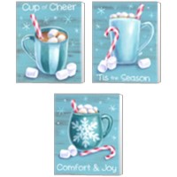 Framed 'Peppermint Cocoa 3 Piece Canvas Print Set' border=