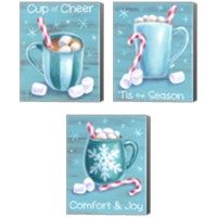 Framed Peppermint Cocoa 3 Piece Canvas Print Set