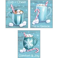 Framed 'Peppermint Cocoa 3 Piece Art Print Set' border=