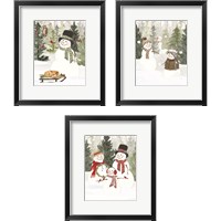 Framed Christmas in the Woods 3 Piece Framed Art Print Set